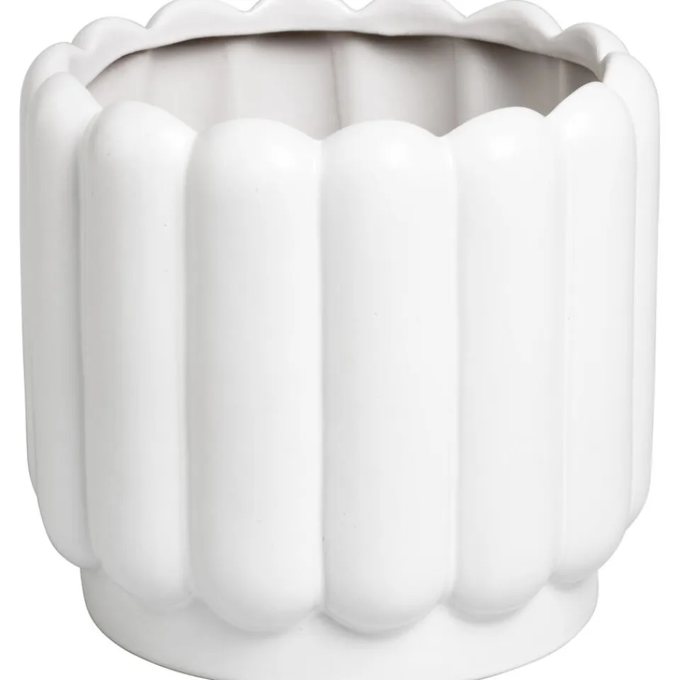 Bloempot Valletta Off-White 20x18 cm^ Tuindecoratie|Bloempotten