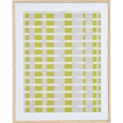 Canvas Schilderij Grafisch Stripes Lime/Lila 40x50 cm^ Wanddecoratie