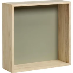 Wanddecoratie Hout Olijf Maat L 30x10x30 cm^ Wanddecoratie