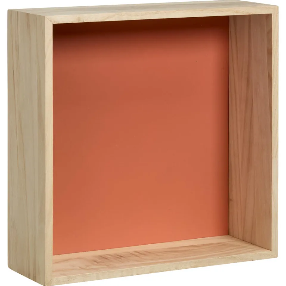 Wanddecoratie Hout Steen Maat L 30x10x30 cm^ Wanddecoratie
