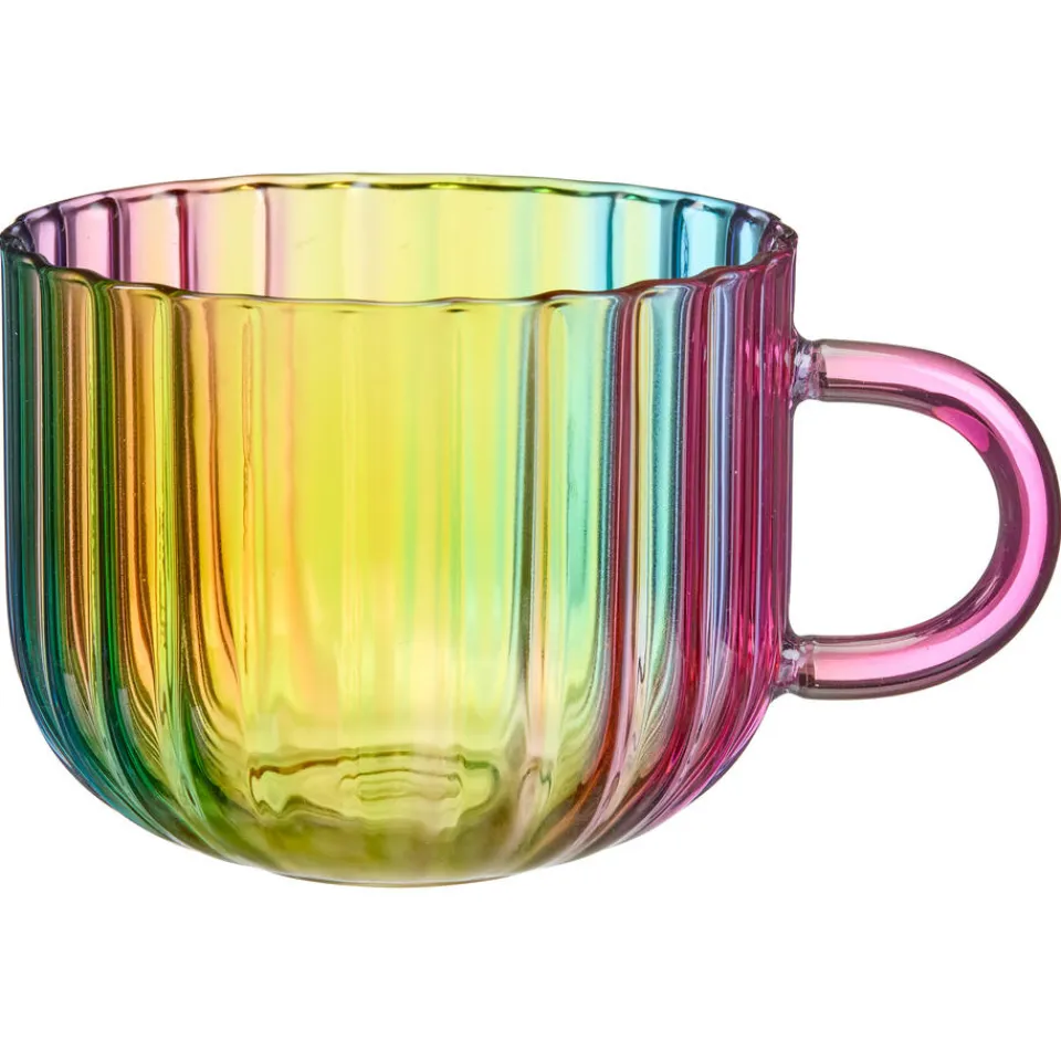 Waterglas Met Oor Ribbel Multicolor - 420 ml^ Glazen